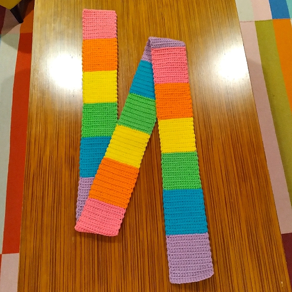 Candy Rainbow Crochet Scarf